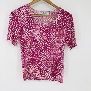 New Daniel Novelty Heart Print Tee Shirt Size XL Viscose Made in Italy
